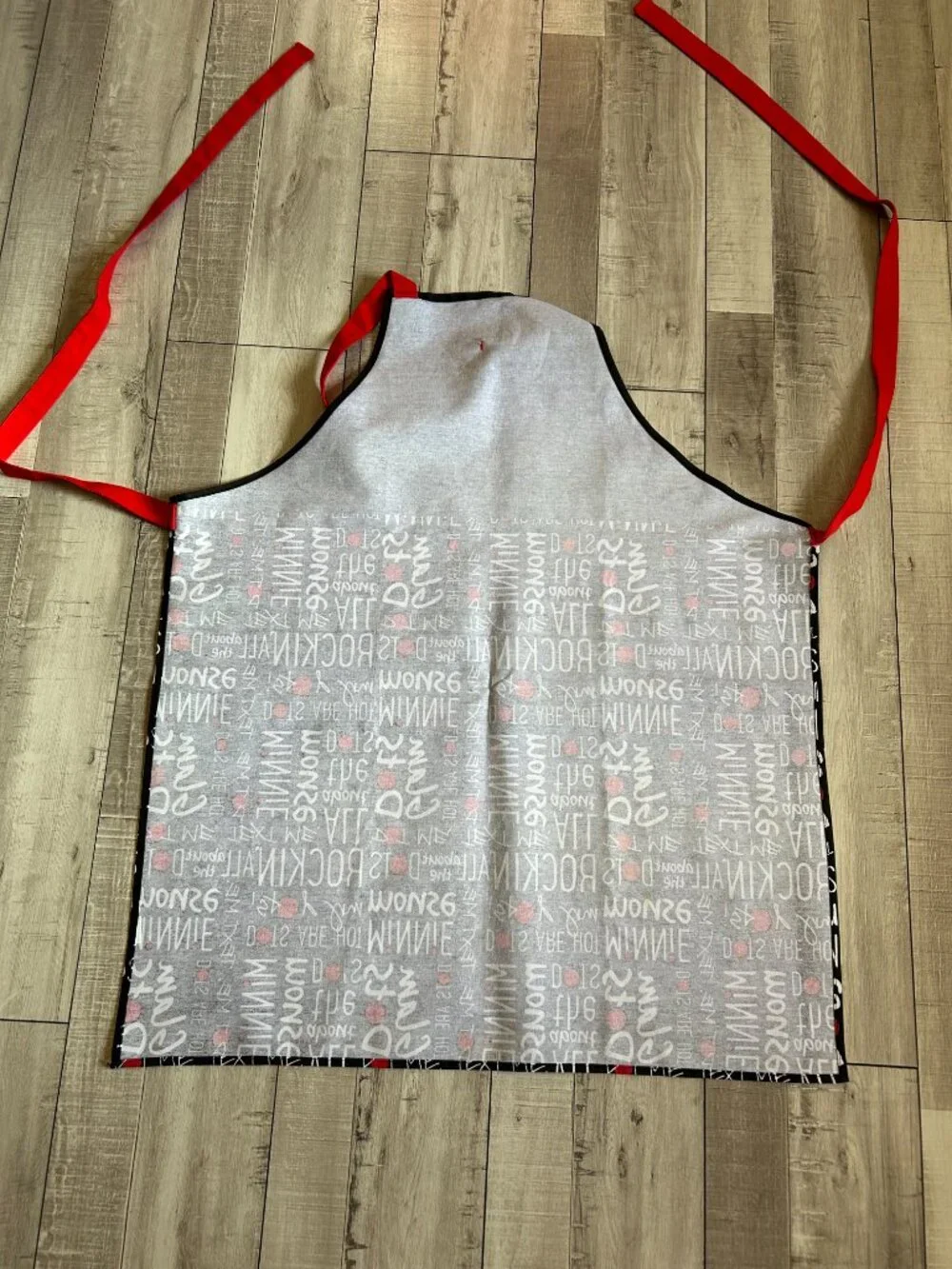 Black Red & White Minnie Mouse Themed Cotton Bib Apron